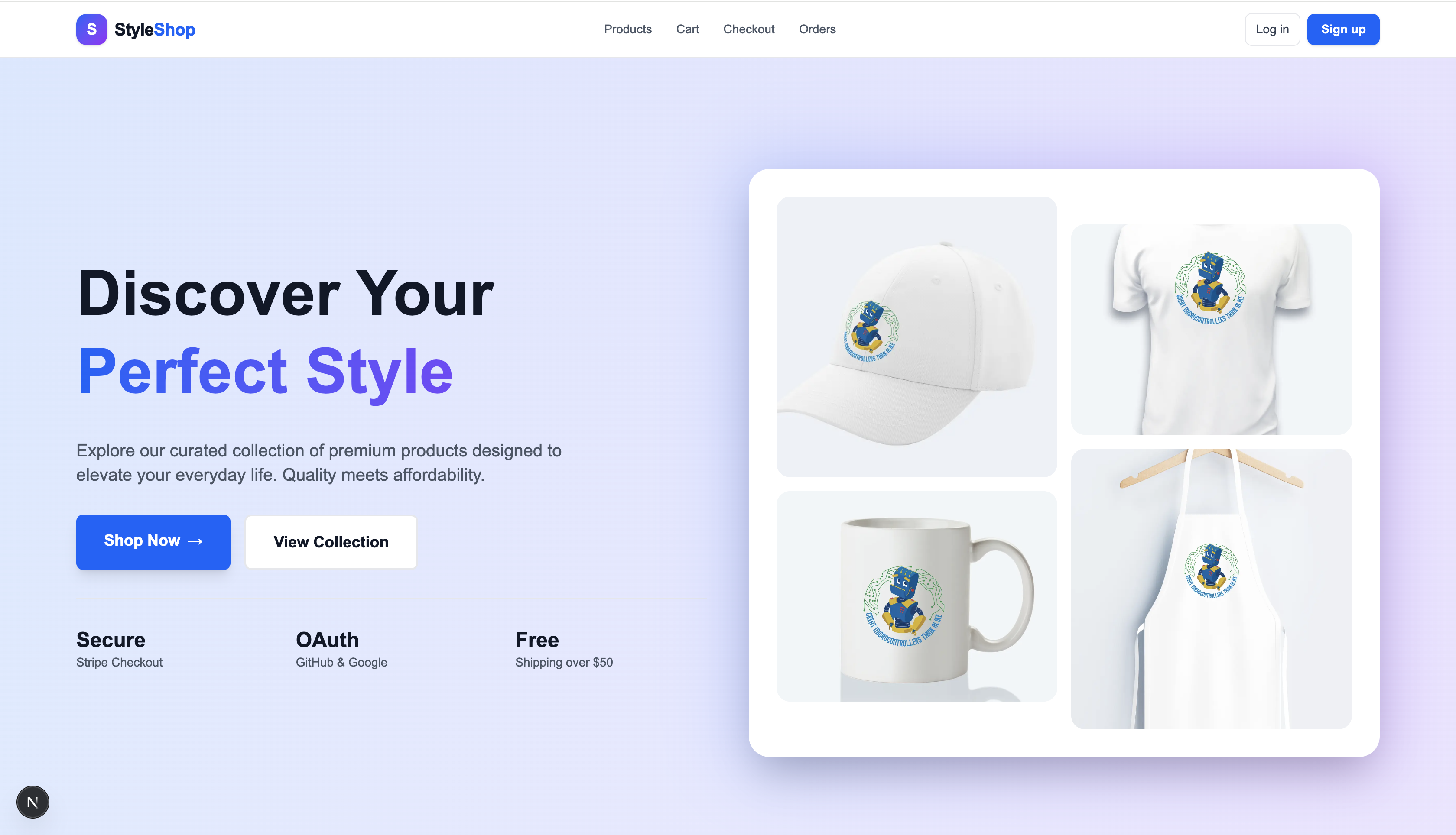 Next.js E-Commerce landing page