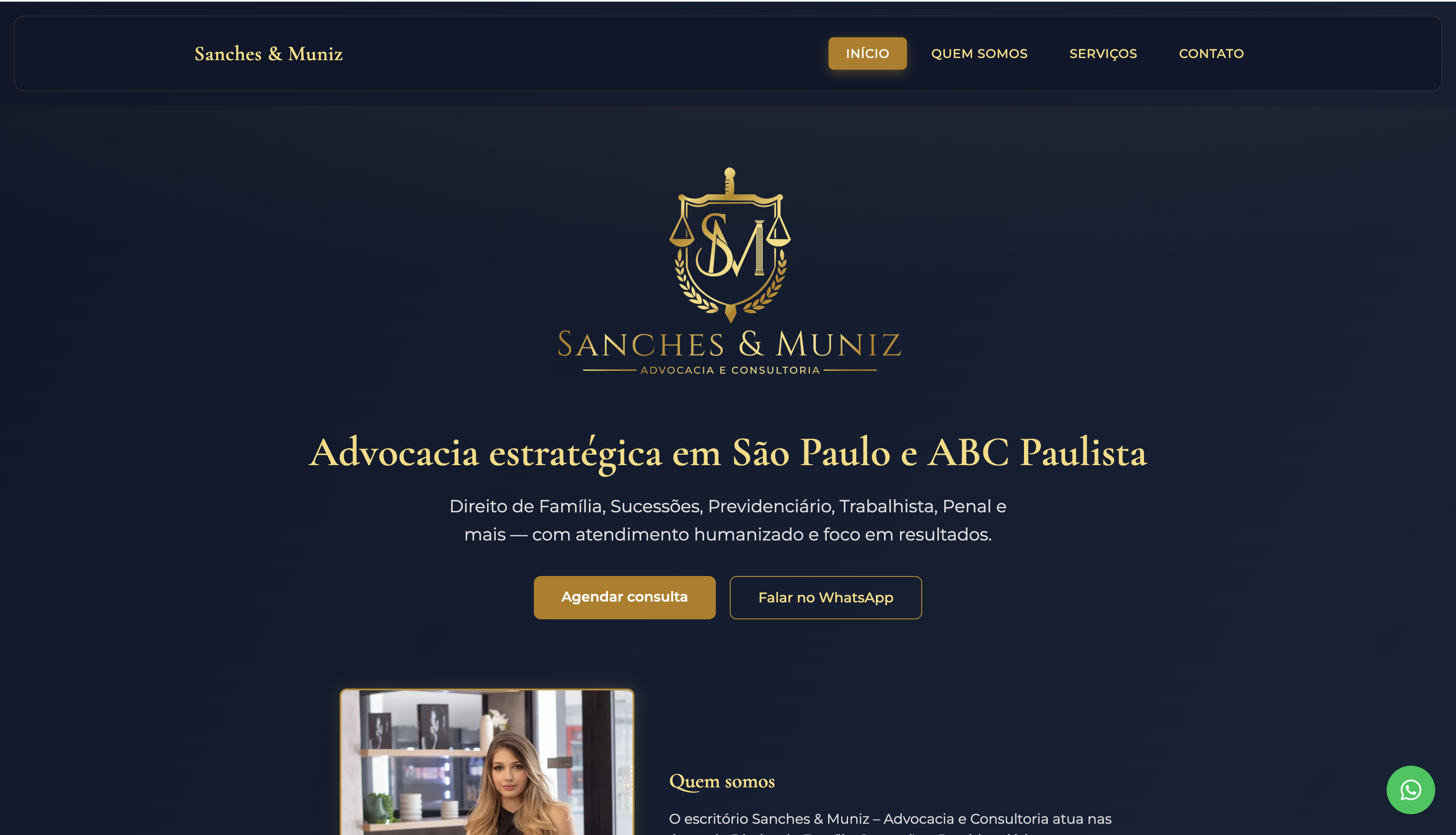 Sanches and Muniz landing page