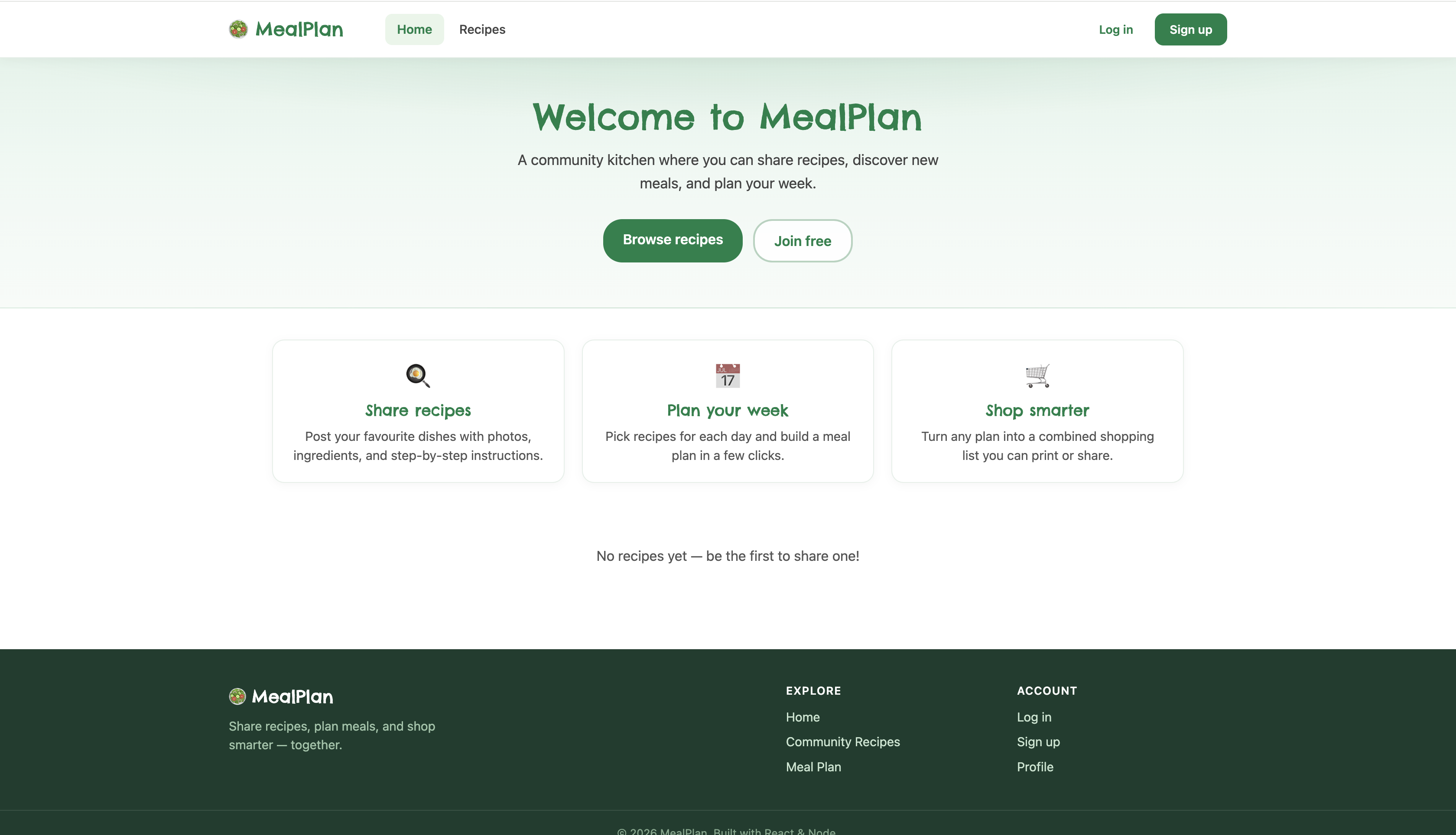 MealPlan application